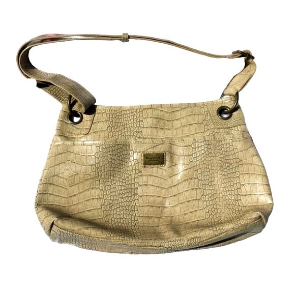 Simply Vera Tan Animal Print Shoulder Beige Tan Purse Faux Snake Skin Medium - Picture 1 of 7
